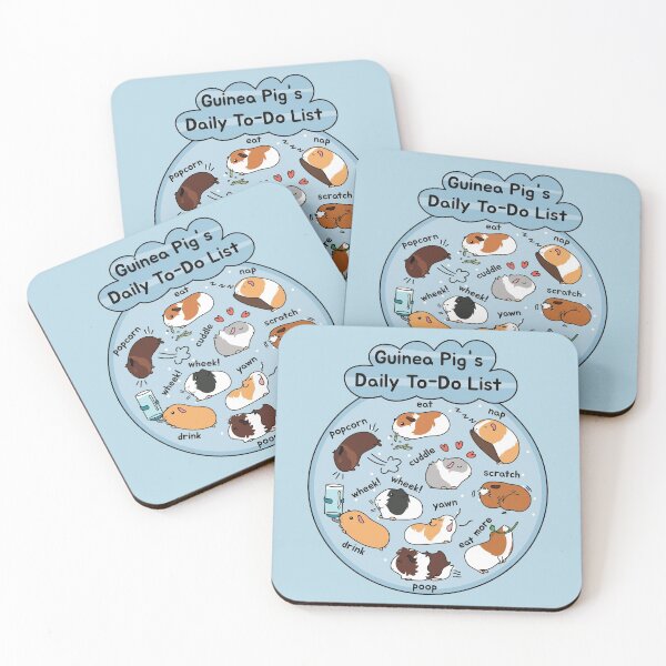 Item preview, Guinea Pig Daily To-Do List - Blue Background designed and sold by Lulupainting.
