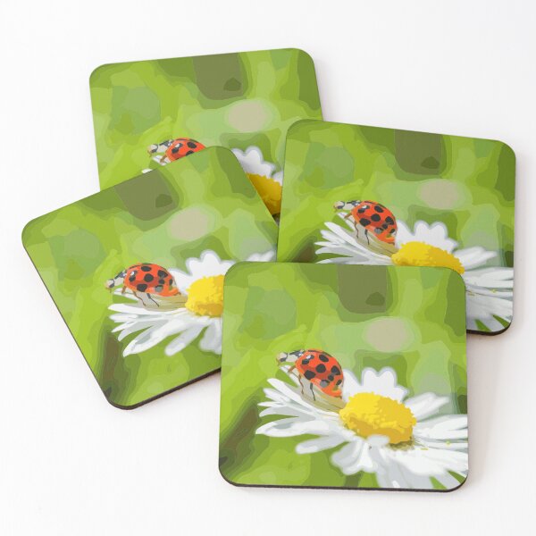 Item preview, ladybug on flower  designed and sold by Howlingstudioss.