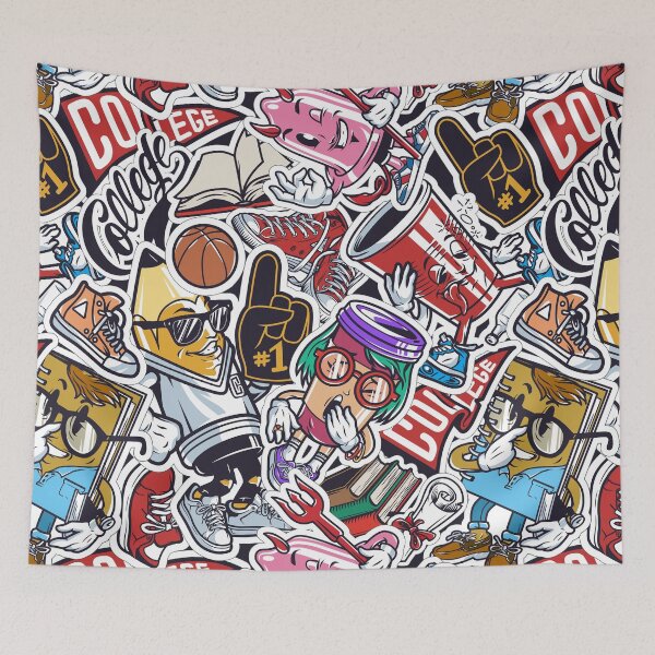 Item preview, vintage college colorful seamless pattern designed and sold by Sya Prints.