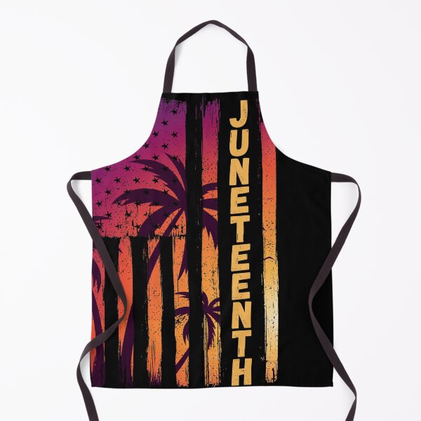 Item preview, Juneteenth US Flag at Sunset with Palm Trees designed and sold by Labradoodlesetc.