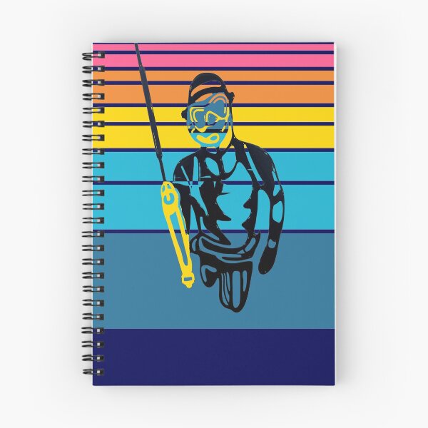 Item preview, Spearfishing retro gradients deep blue ocean gift idea for any fishing diving lover  designed and sold by Live  Today.