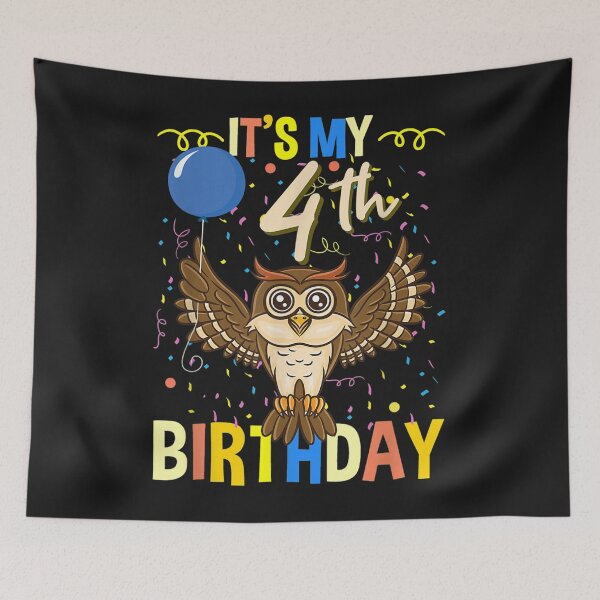 Item preview, Its My 4th Birthday Owl Bird designed and sold by angelabeulah.