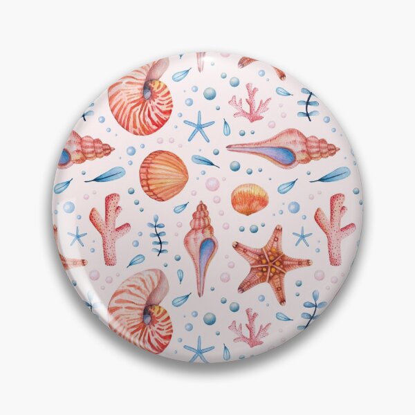 Item preview, Watercolor seashells and corals pattern designed and sold by ByVolya.