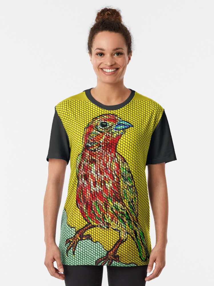 Alternate view of Cute Bird Dot Art Graphic T-Shirt