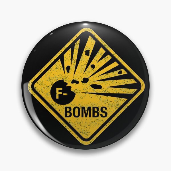 Item preview, Exploding F-Bombs Warning Sign designed and sold by Happy Puppy Print On Demand.