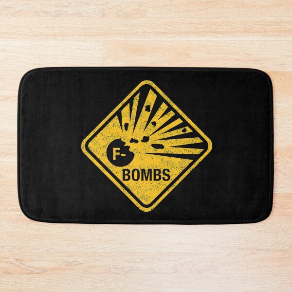 Item preview, Exploding F-Bombs Warning Sign designed and sold by Happy Puppy Print On Demand.