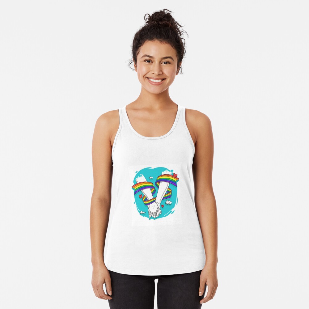 Discover Colors Of Pride Month, Support Lgbtq, Love Is Love Racerback Tank Top