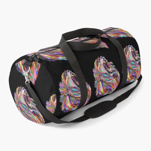 Roaring Regal Rainbow Lion Duffle Bag