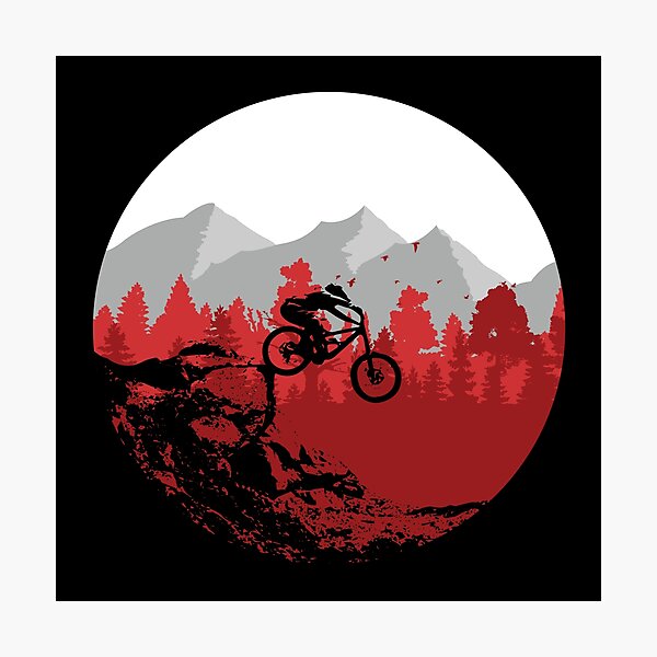 Item preview, Downhill mountain biking illustration.  designed and sold by Yuri Hoyda.