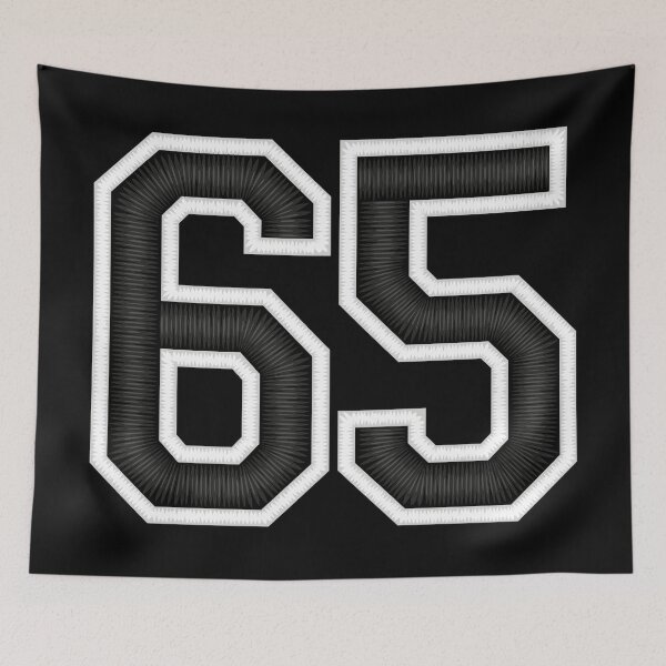 Item preview, 65 Black Jersey Sports Number sixty-five Football 65 designed and sold by elhefe.