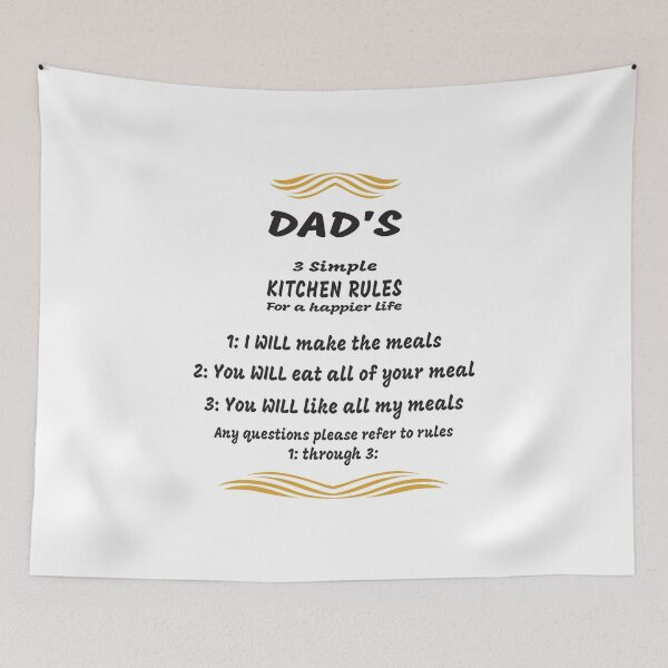Item preview, DAD’S 3 SIMPLE KITCHEN RULES designed and sold by TJays.