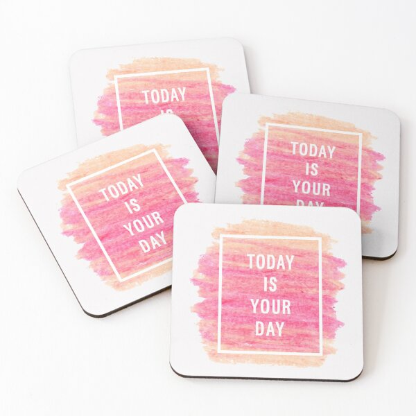 Item preview, Motivational Abstract Design - Today is Your Day- Today White Hand Written with Orange Pink Red Crayon Colored Background designed and sold by WearWolfDesigns.