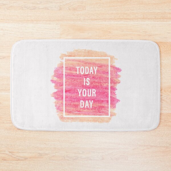 Item preview, Motivational Abstract Design - Today is Your Day- Today White Hand Written with Orange Pink Red Crayon Colored Background designed and sold by WearWolfDesigns.