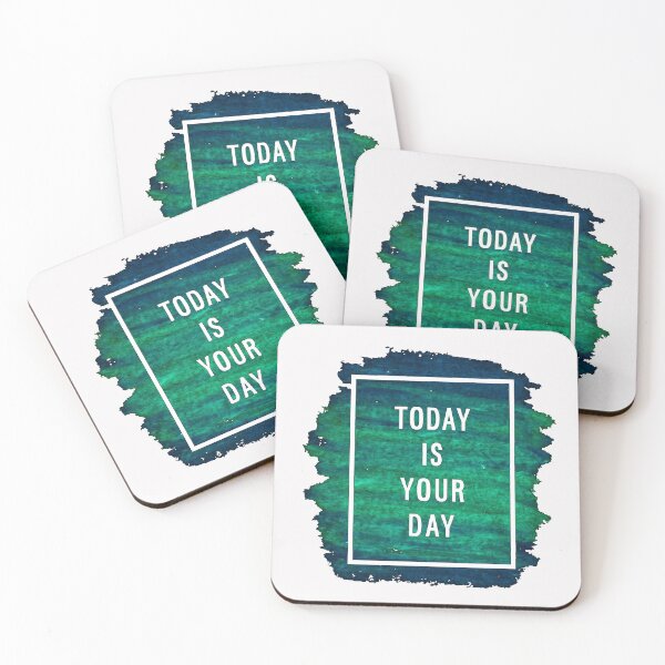 Item preview, Motivational Abstract Design - Today is Your Day- Today White Hand Written with Blue Green Crayon Colored Background designed and sold by WearWolfDesigns.