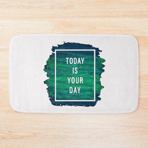 Item preview, Motivational Abstract Design - Today is Your Day- Today White Hand Written with Blue Green Crayon Colored Background designed and sold by WearWolfDesigns.