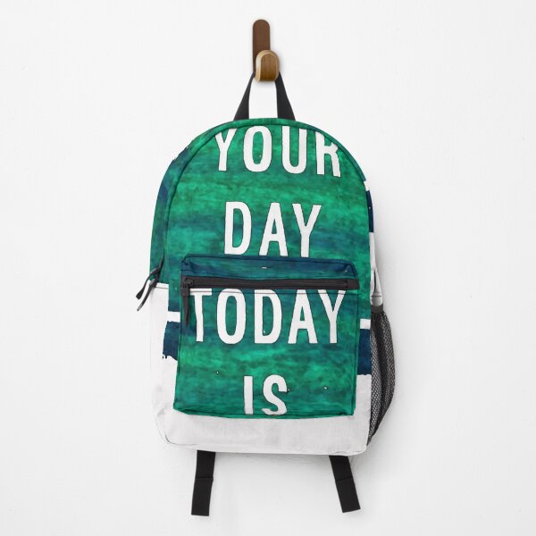 Item preview, Motivational Abstract Design - Today is Your Day- Today White Hand Written with Blue Green Crayon Colored Background designed and sold by WearWolfDesigns.