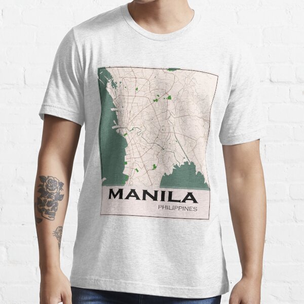 "Manila City Map Design Minimalist Canvas Print" Tshirt for Sale by