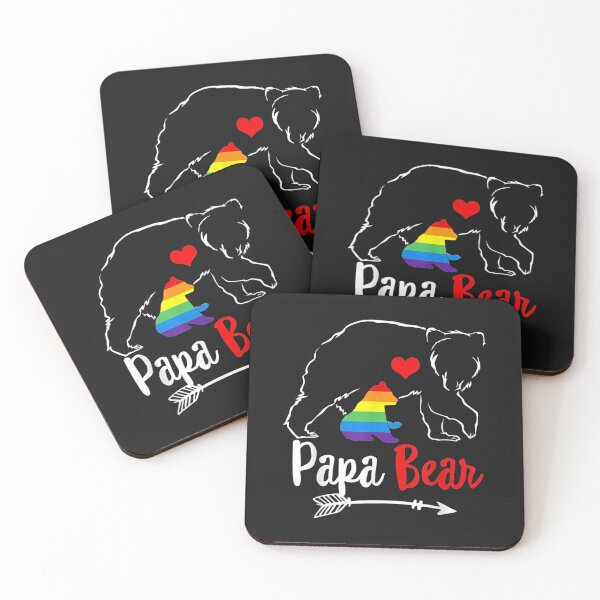Item preview, Mens Papa Bear Proud Dad Daddy Ally LGBTQ Rainbow Flag Human designed and sold by angelabeulah.
