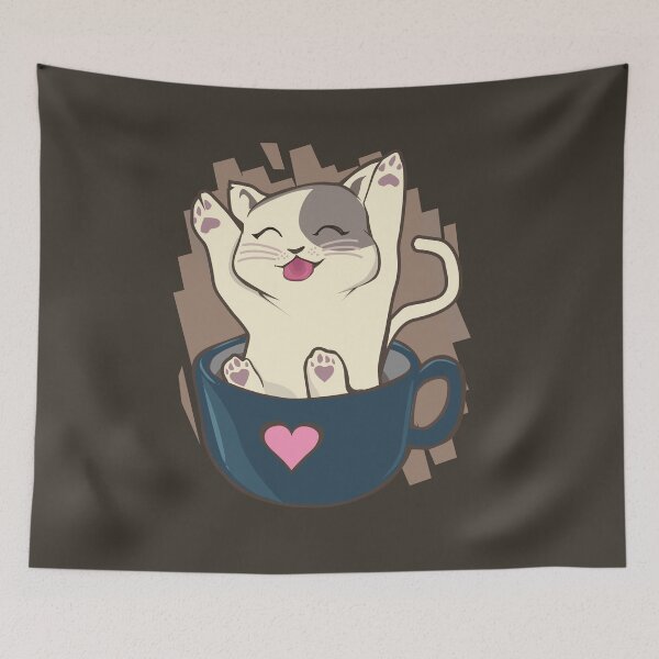 Item preview, Happy Cat and a Coffee Cup  designed and sold by mLoyal.