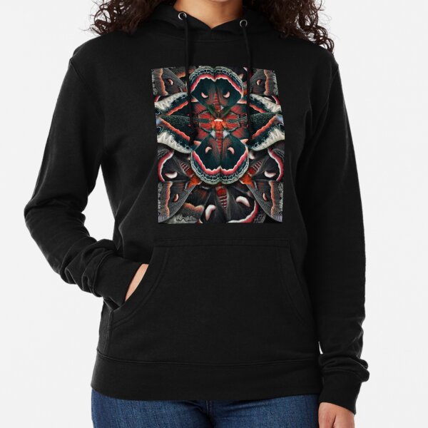 Cecropia Moth Mandala - Asymmetrical Lightweight Hoodie
