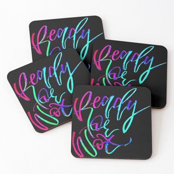 Item preview, Bridgit Mendler Ready or Not neon pink and blue calligraphy designed and sold by Ayberk Ülgen.