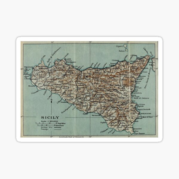Item preview, Vintage Map of Sicily Italy (1911) designed and sold by BravuraMedia.