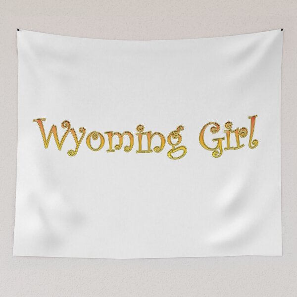 Item preview, The words Wyoming Girl in a yellow and orange gradient designed and sold by StickersbyVW.