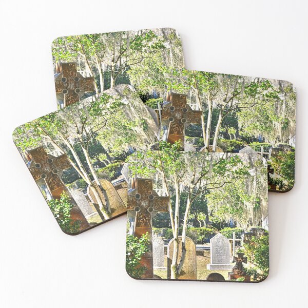 Item preview, Cruz celta y lápidas Christ Church St. Simons Georgia designed and sold by LisaWootenPhoto.