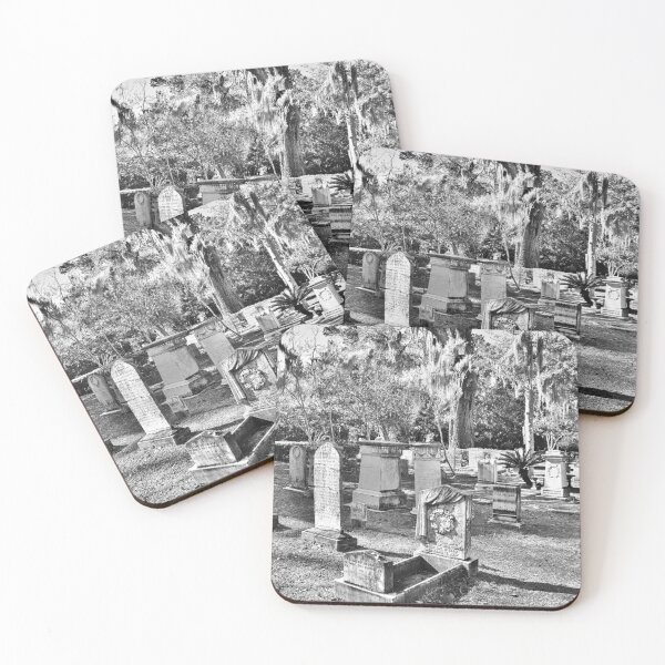 Item preview, Cruz celta y lápidas Christ Church St. Simons Georgia Blanco y negro designed and sold by LisaWootenPhoto.