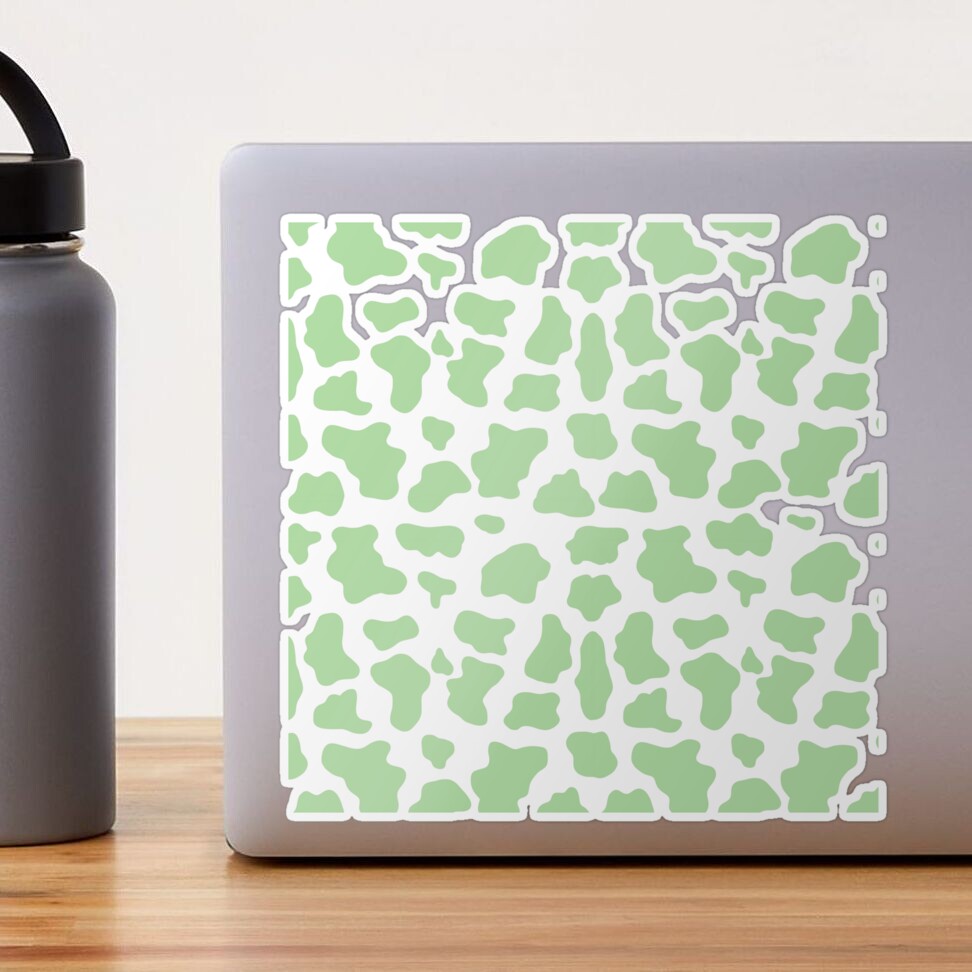 Sage Green Cow Print Aesthetic Pattern Water Bottle by