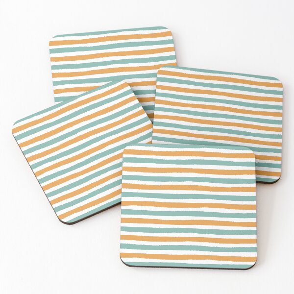 Item preview, Fun Summer Green Orange Stripes  designed and sold by travellb.