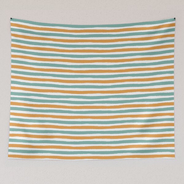 Item preview, Fun Summer Green Orange Stripes  designed and sold by travellb.