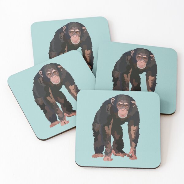 Item preview,  C is for Chimp,Chimpanzee Artwork – Detailed Chimp Illustration and Wildlife Design designed and sold by PrettylittlepastelUk.