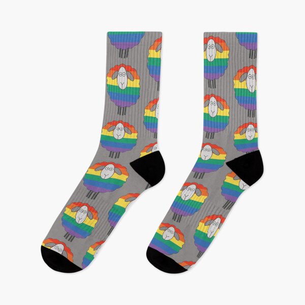 Item preview, Rainbow Pride Flag Patterned Sheep designed and sold by MacPean.
