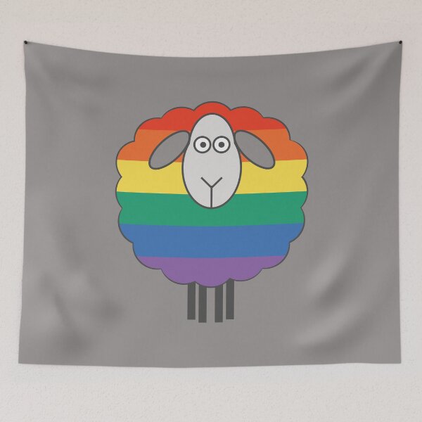 Item preview, Rainbow Pride Flag Patterned Sheep designed and sold by MacPean.