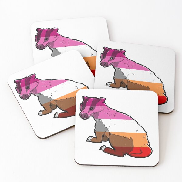 Item preview, Lesbian Pride Badger designed and sold by oddlybigbear.