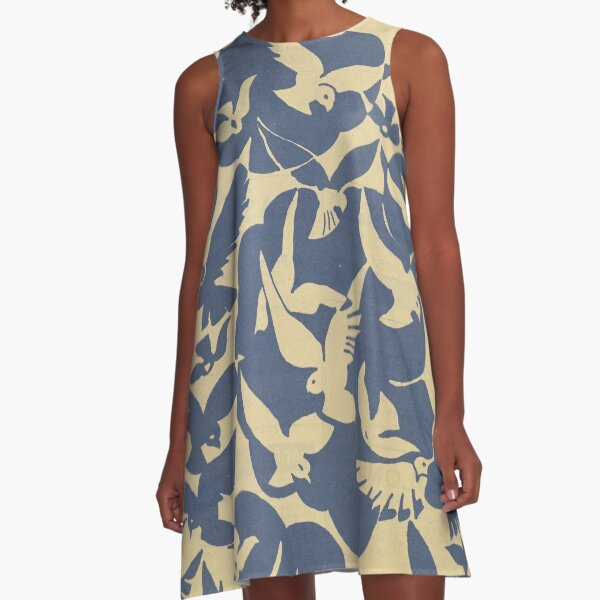 Feuillets de l'Élégance Féminine Vintage Print A-Line Dress