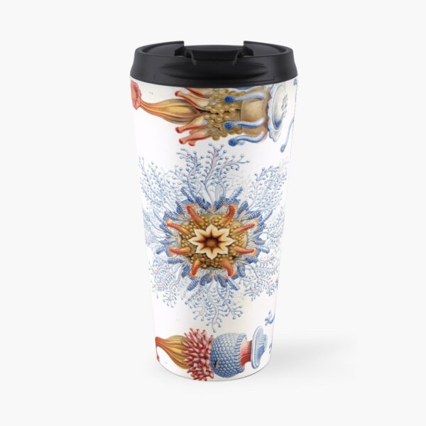 Haeckel Siphonophorae. Siphonophorae is an order of Hydrozoans, a class of marine organisms belonging to the phylum Cnidaria Travel Coffee Mug