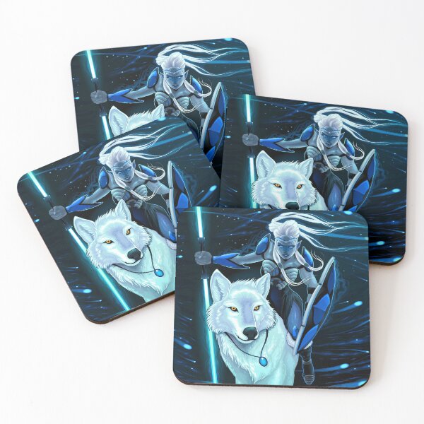 Item preview, Elf White Wolf Female Warrior designed and sold by STICKERSAUCE.