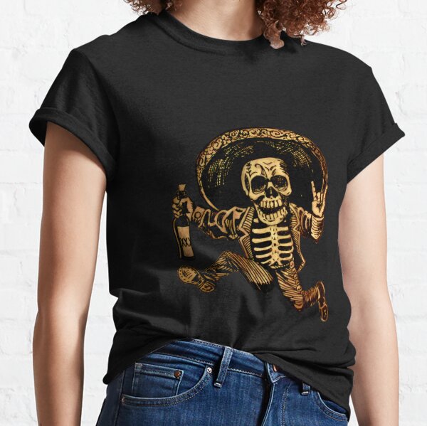 Chaser LA Grateful Dead Dancing Skeleton Crew Neck Tee Shirt