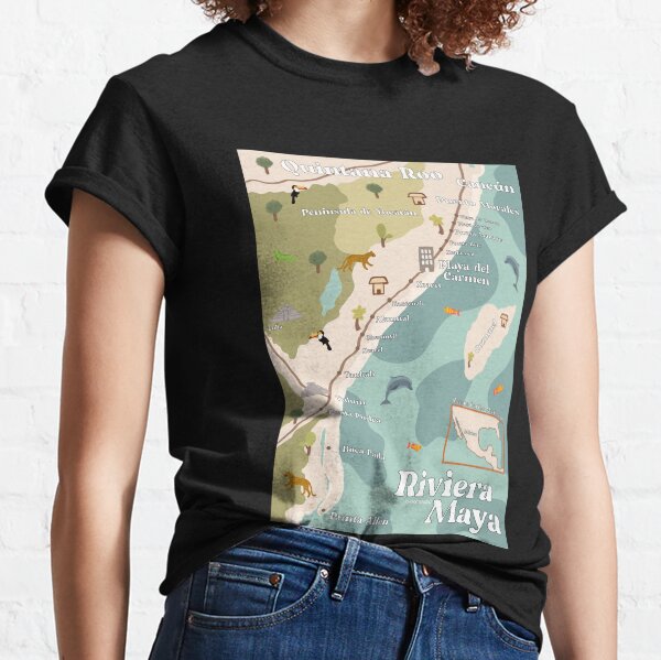 Riviera Maya Map Classic T-Shirt