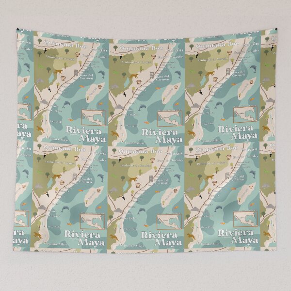 Item preview, Riviera Maya Map designed and sold by SabrinaGold.