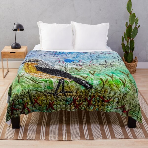 Artikelvorschau, Bestickter männlicher Steinschmätzer - genähte Natur - von Stitchbasket entworfen, um Sie glücklich zu machen. entworfen und verkauft von santimanitay.