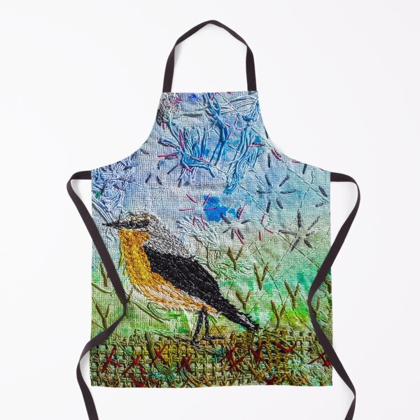 Artikelvorschau, Bestickter männlicher Steinschmätzer - genähte Natur - von Stitchbasket entworfen, um Sie glücklich zu machen. entworfen und verkauft von santimanitay.