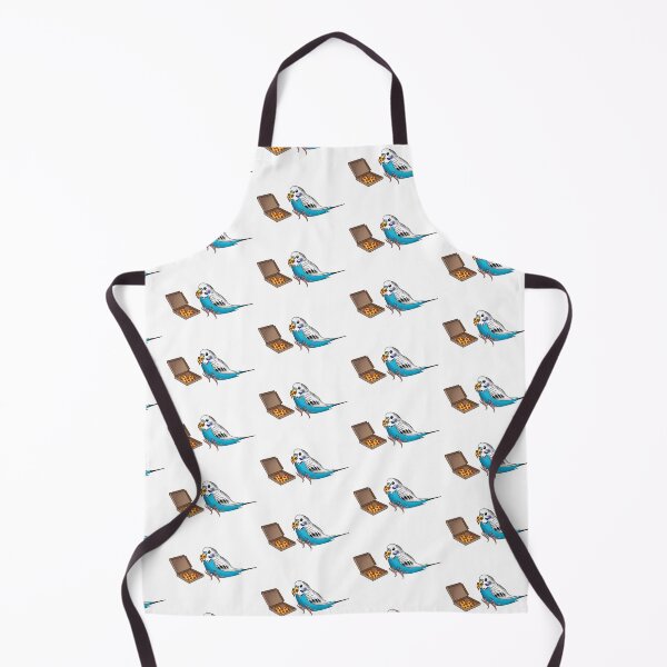 Item preview, Budgie eats pizza designed and sold by DieVogelfamilie.