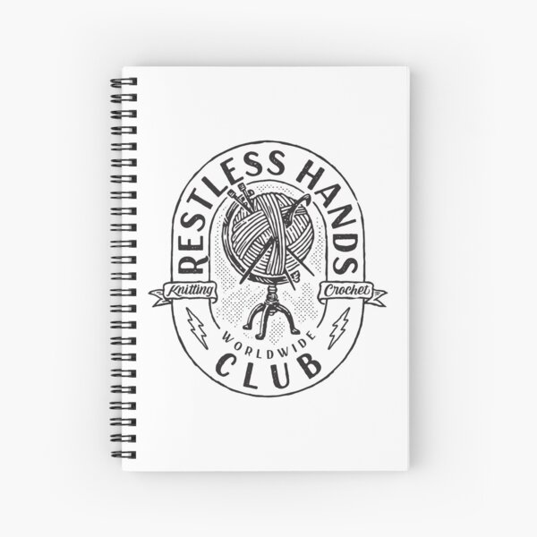 Restless Hands Club Black Spiral Notebook