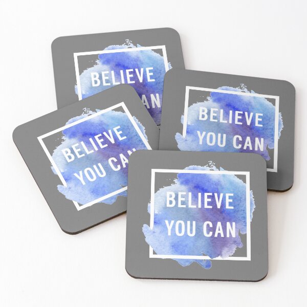 Item preview, Motivational Abstract Design - Believe You Can - Today White Hand Written with Blue Purple Watercolor Colored Background designed and sold by WearWolfDesigns.