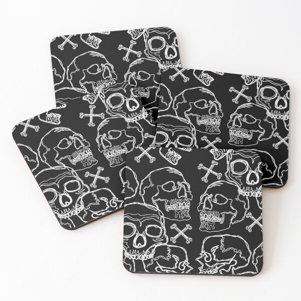Item preview, White Skull and Bones line art designed and sold by Soumita.