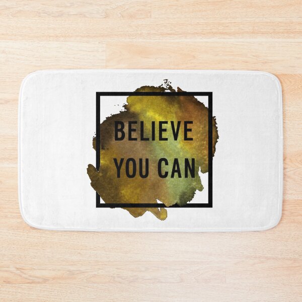 Item preview, Motivational Abstract Design - Believe You Can - Today Black Hand Written with Yellow Gold Brown Watercolor Colored Background designed and sold by WearWolfDesigns.