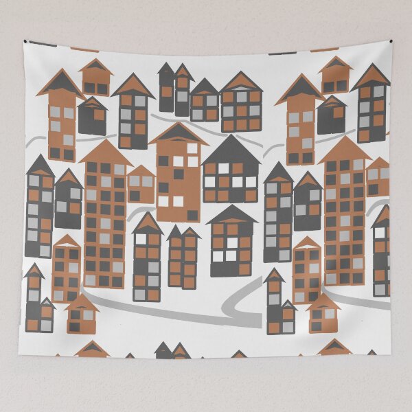 Artikelvorschau, CityScape in Braun- und Grautönen entworfen und verkauft von DesignsByMuriel.